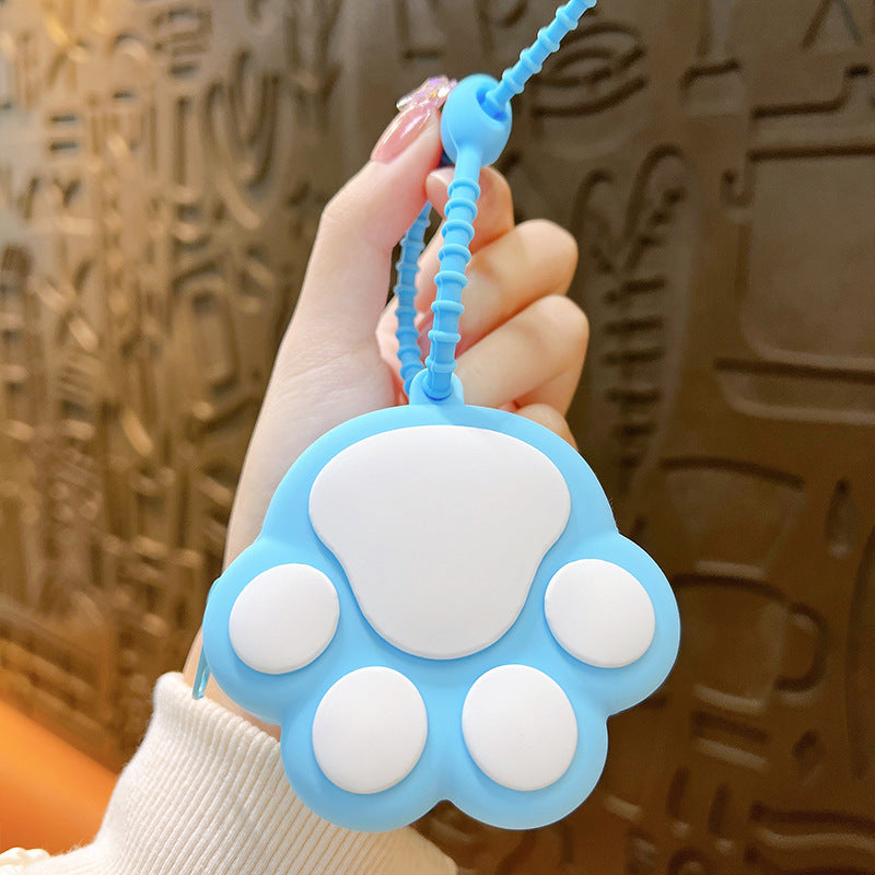 Wholesale Cat Claw Zero Wallet Earphone Bag PVC Keychain